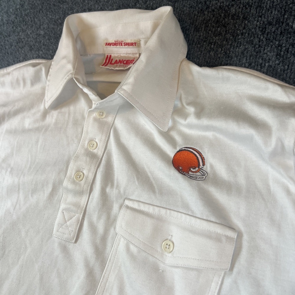 VTG Late 80's Lancer Men's Cleveland Browns NFL L Short Sleeve Shirt Football